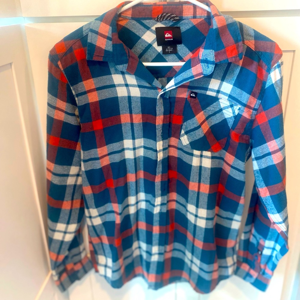 Quiksilver Youth Large Button Down Flannel Shirt